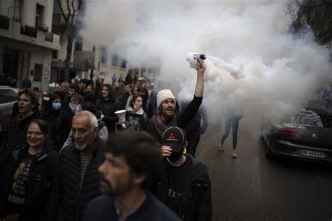 French pension protests mostly calm, uncollected trash grows